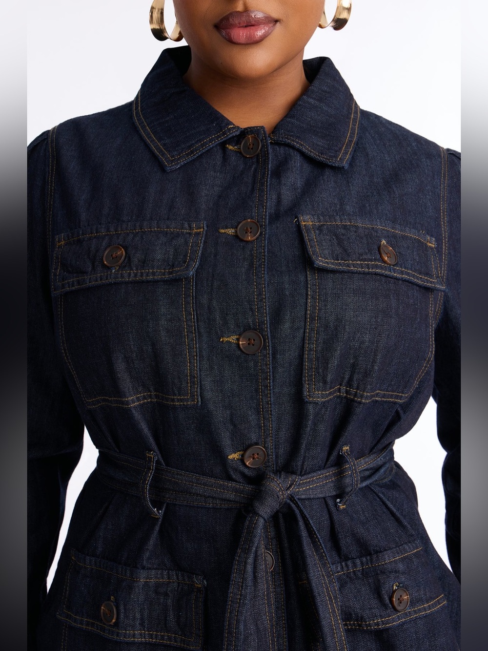 Fashion Nova Patricia Puff Sleeve Denim Pant Set (NWT) - Picture 6 of 7